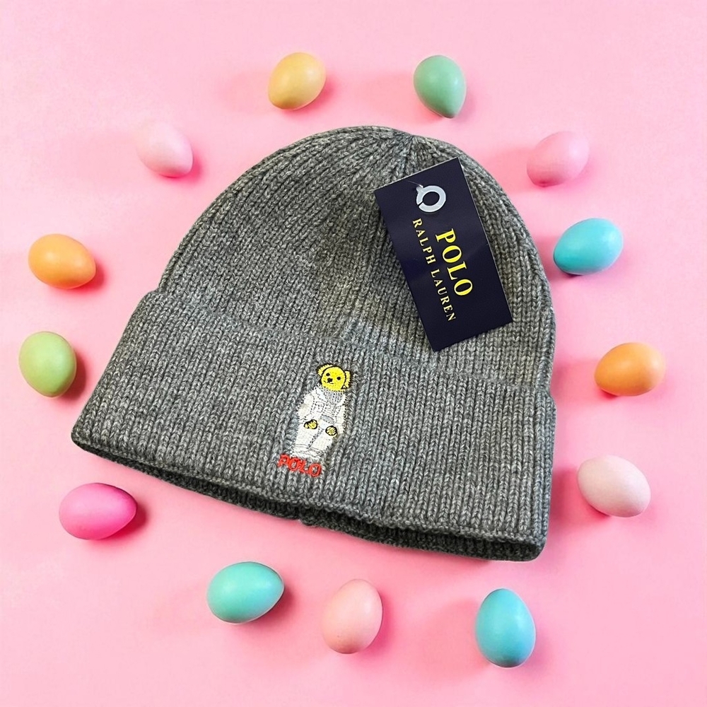 Polo by Ralph Lauren Gray Embroidered Beanie